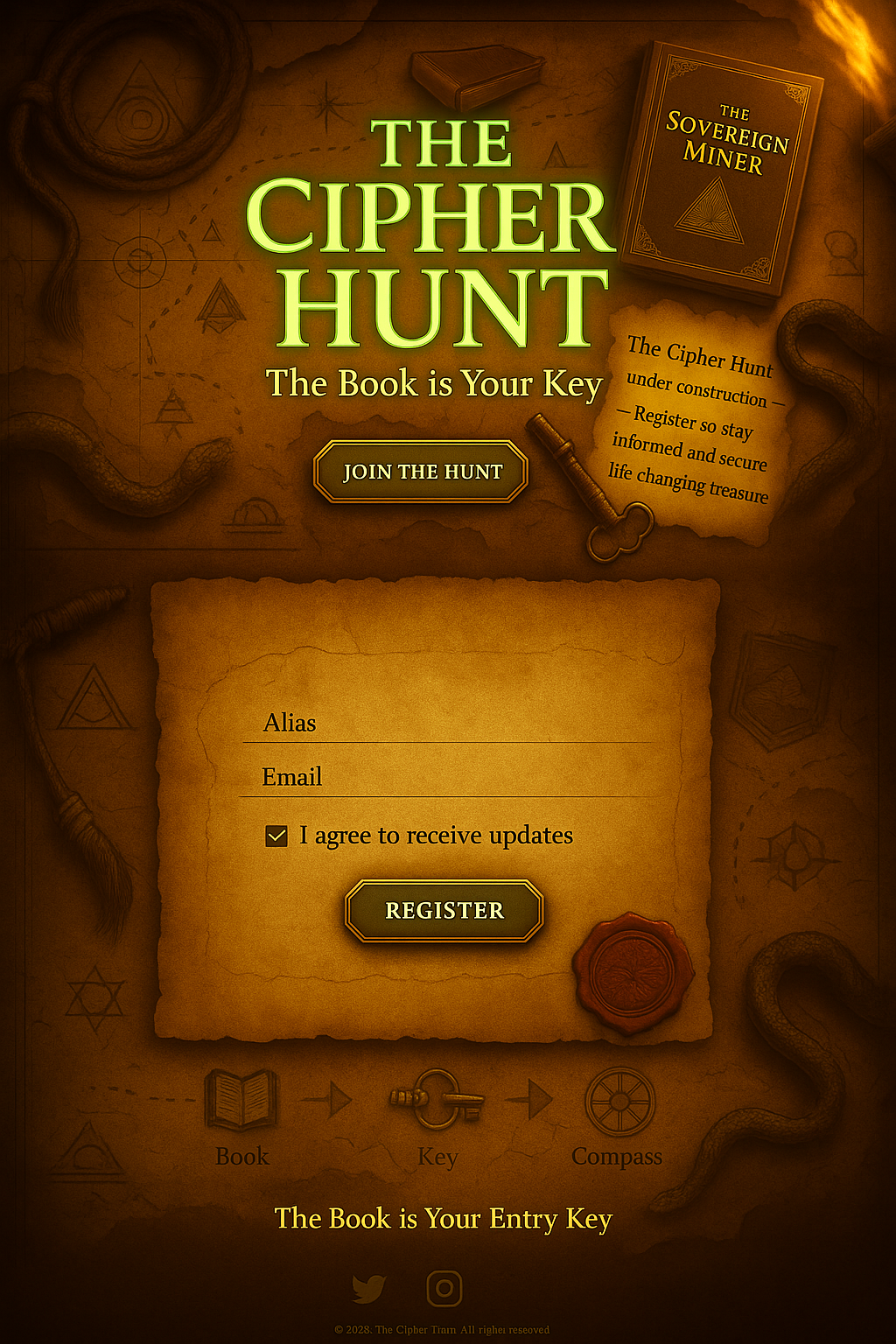 The Cipher Hunt — The Book is Your Key poster